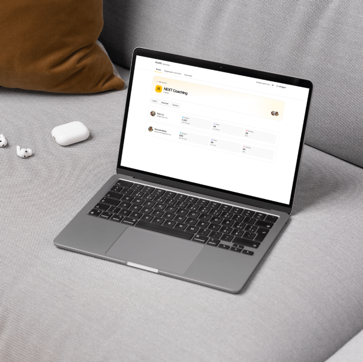 Laptop met het Kuno Business teamoverzicht